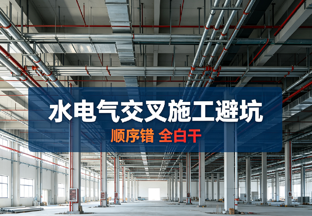 水电气交叉施工避坑：顺序错，全白干！90%工地都在犯的低级错