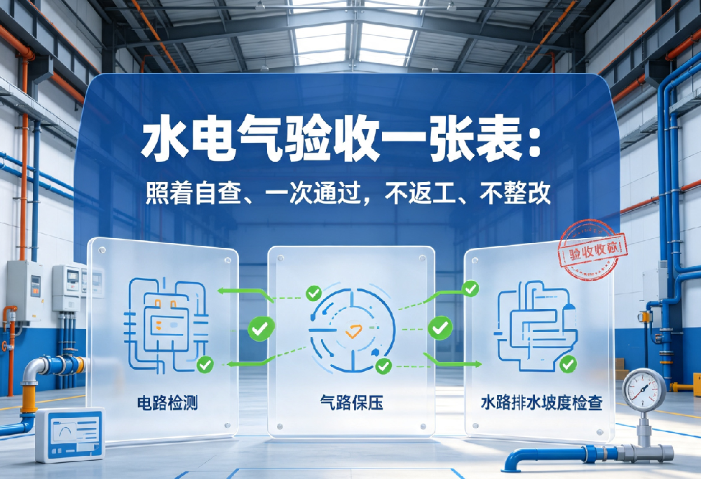 水电气验收一张表：照着自查、一次通过，不返工、不整改