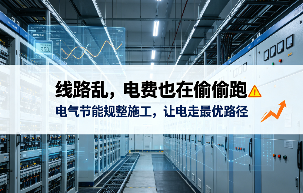 工厂线路虚耗严重？电气节能规整施工，月度电费直降